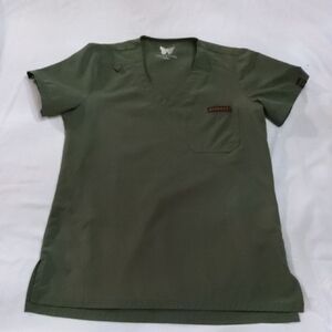 Monarch Dark Green V-Neck Scrub Top